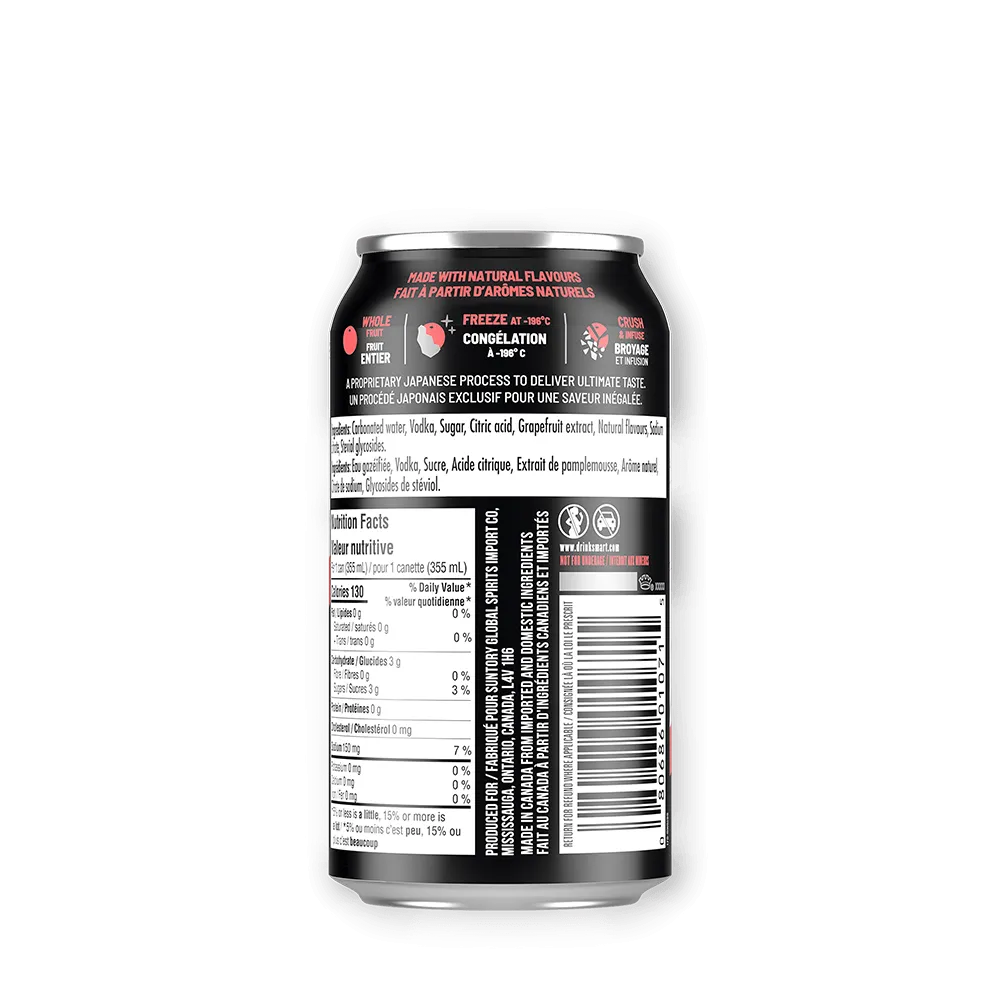 Vodka Soda Grapefruit Can Back Label 355ml Freeze Method 196