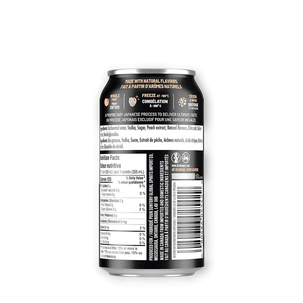 Vodka Soda Peach Can Back Label 355ml Freeze Method 196