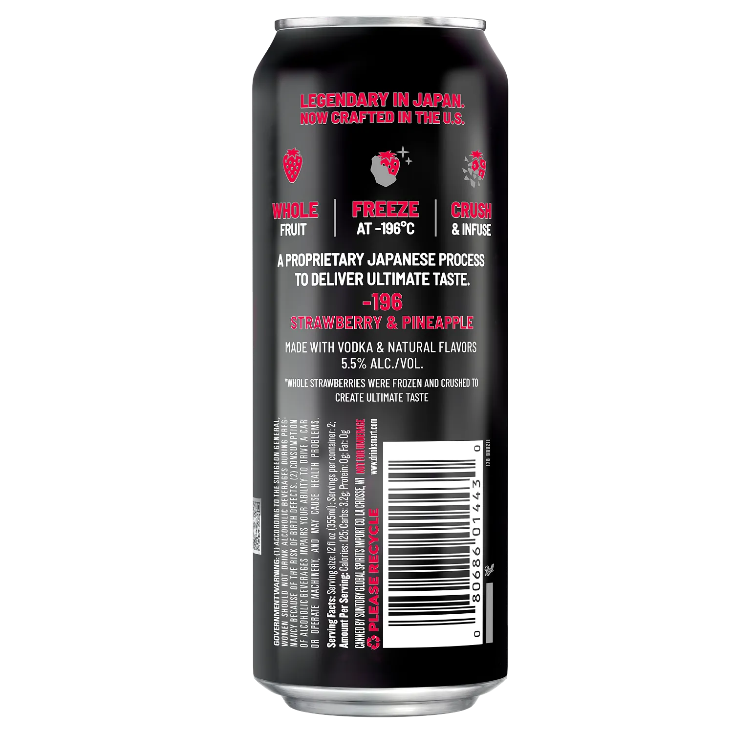 -196 Vodka Seltzer Strawberry & Pineapple back